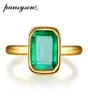 Pansysen 18K Gold Color Emerald Rings for Women Vintage Real Silver 925 Ring Mens Jewely Brand Anniversary Party Gift hela 21847287