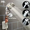 Banyo Duş Başlıkları 3 Mod Yüksek Basınçlı Başlık/Kapalı Anahtar Durdur Düğmesi Su Tasarrufu İyonik Mineral Anyon El Taşınağı Duş Başlıkları YQ240228