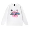 Hell Star Bluza Bluza projektant Hellstar Pullover Bet Graphic Print Red Long Rleeve Blue Mash