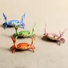 Decorative Figurines Animal Design Single Pen Holder High Stability Plastic Weightlifting Crab For Office