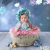Yeni doğan bebek fotoğrafçılığı destekler çiçekler çiçekler şapka şapka el yapımı renkli kaput şapka stüdyo çekim fotoğrafı fotografia aksesuar