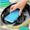 Sponges Scouring Pads Powerf Decontamination Sponge Wipe Double-Sided Cleaning Kitchen Dishwashing Artifact Drop Delivery Home Gar Dhgvu