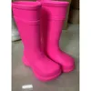 Boots Children Autumn/Winter 2023 Autumn New White Rain Boots Belenciagas Large Waterproof Middle Heel Inner Tube Knee Length Long Boots