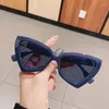 Sunglasses Women's Triangle Cat Eyes Rice Nails High-end Fashionable Large Frame UV Resistant Retro Glasses Designer