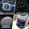 Montres-bracelets POEDAGAR Luxe Homme Montre-Bracelet Étanche Lumineux Date En Cuir Hommes Montres Sport Carré Hommes Montre Casual Quartz Mâle Horloges