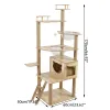 خدش 170 سم 66.92 بوصة فاخرة برج القطط الحديثة برج التسلق الحيوانات الأليفة الخدش بوست خشبية