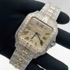 Cartiers Diamonds Watch Mens and Womens Custom Luxury Luxury Iced Out Montres avec mouvement automatique et bande de lunette bling dans la qualité VVS / VVS1