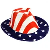 Bérets large bord Fedora casquette pour adulte Cowboy chapeau patriotique Panama unisexe haut jeu de rôle habiller JazzHat accessoires