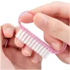 Reinigingsborstels Groothandel 6,5X3,5 Cm Roze Nagelkunst Stofborstels Gereedschap Schone manicure Pedicure Gereedschap Nagelaccessoires Vingernagel schoon Dhkwe