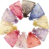 100 Stuks 9x12 cm WIT zwart rood roze blauw wimper Organza zakjes Koord Sieraden Verpakking Pouch Bruiloft gunst Gift262O