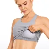 Gants Crz Yoga Soutien-gorge de sport long à col haut pour femme Dos nageur sans armatures rembourré