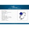 Cluster Rings JewelryPalace Cushion 2.2ct Created Blue Sapphire 925 Sterling Silver Ring For Women Fashion Statement Gemstone Engagement