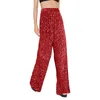 Women's Pants Solid Color Sequined Womens Casual Plaid Leggings Stretchy Work Dress High Waist