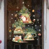 Nuovo Babbo Natale pupazzo di neve autoadesivo fai da te decorazione del vetro della finestra di casa adesivo Capodanno forniture natalizie 2024