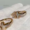 حلقات الحب النسائية رجال تيفانيكو مصمم رنين زوجين فاخر مزدوج T Jewelry الأزياء الشارع الشارع الكلاسيكية الخواتم هدايا العطلة