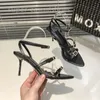 Kobiety Sandals Designer Opyum High Heels Open Slingback Buty palce szpilka pięta klasyczne metalowe litery sandałowe modne buty Stylist Buty Rozmiar 35-40