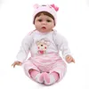 4555 cm Realistische Reborn Puppe Handgemachte Weiche Stoff Körper Baby Puppen Bebe borm Mädchen Mit Schnuller 240223