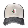 Ball Caps Algerije Vlag Kaart Unisex Baseball Cap Algerijnse Distressed Denim Hat Vintage Outdoor Workouts Snapback