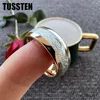 Wedding Rings TUSSTEN 4/6/8MM Tungsten Mens Women Band Bright Meteorite Inlay Domed Polished Fashion Jewelry
