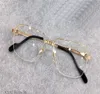 眼鏡フレームの販売18K不規則なHalfframe Goldplated Ultralight Optical Men Business Style Glasses最高品質0285o8552661