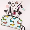 Cosmetic Bags Travel Dachshund Dog Cute Pattern Toiletry Bag Makeup Organizer Women Beauty Storage Dopp Kit Box