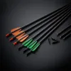 Produkter 12/24 st 15 "Pure Carbon Arrows 7,5 mm SP350 100Grain Tips 2" TPU Feather Inner 6.2mm bågskytte Skjutjaktpil