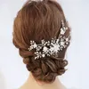 NPASON charmant mariée fleurs cheveux vigne perles mariage peigne cheveux pièce accessoires femmes bal casque bijoux W0104247S