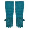 Gants de sécurité de nettoyage pour attraper des chiens, des chats, des reptiles, des animaux, en cuir ultra long, vert, pour animaux de compagnie, protection contre l'iguane vert, gants anti-préhension