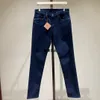 Designer Men Jeans Long Piano Cauvre long Pantal Blue Blue Coton Slim Pant Pantalon