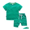 Ensembles de vêtements Nouvelle mode été marque survêtement ensembles bébé vêtements costume enfants garçons filles dessin animé t-shirt shorts 2 pièces/ensemble enfant en bas âge CA Otzdk