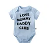 Love Mommy Daddy Club Vestiti per neonati Vestiti per bambini in cotone Easy Snap Pagliaccetto Pagliaccetti per bambini Ragazza Vestiti per neonati Body Designer per bambini Tutine Tute