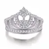Smycken charm lova kronring 100% soild 925 sterling sier diamant cz engagemang bröllop band ringar för kvinnor män släpp leverans ons dh2ay