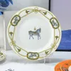 European Style Ceramic Western Food Plate suit Modern Fresh Couple Ceramic Western Plate Bone China Steak Ornaments Tableware Cup suit