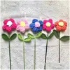 Dekorativa blommor kransar stickade puffblomma simation cogeted artificiellt bröllopsfest diy handgjorda bukettpografier rekvisita hem dh2da