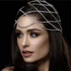 Hollow Rhinestone Mesh Headpiece Wedding Head Chain Jewelry for Women Luxury Crystal Headband Head Cap Hat Hårtillbehör 240223