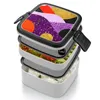 Servies Terrazzo Galaxy Paars Oranje Goud Bento Box Student Camping Lunch Diner Boxen Geel Goudkleurig