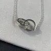 Designer ketting mode-sieraden voor minnaar mannen vrouwen dubbele ring volledige cz twee rijen diamanten hanger achthoekige schroefdop liefde ketting paar romantisch cadeau