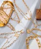 Grand collier ras du cou épais doré pour femmes, déclaration Hip Hop, serrure géométrique, pendentifs de pièces de monnaie, collier pour femmes et hommes, bijoux pendentif cadeau 8964977