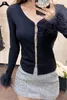 YS1 Nya 2024 Designerkläder Kvinnor Topp Knitwear Sexig Slim Sweater Cardigan Designer Tröja Kvinntröjor Knit Tröja Kvinntröjor Designer Tshirt Women Gift