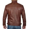 Plus Size Jacket S-5XL Mens Autumn Winter Leather Jacket Casual Stand Collar Motorcykel Biker Coat Zip Up Outwear240228