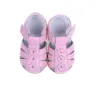 Scarpe da ginnastica sandali da ragazza scarpe da bambino in vera pelle rosso rosa bianco punta chiusa fiori estivi moda qualità durevole SandQ bambino