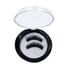 False Eyelashes 1 Pair Reusable Double Magnetic Eyelashes 15Mm Black Fiber Natural Fake Eyelash With 2 Magnets Fashion Eyes Makeup Acc Dhpel