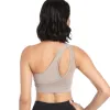 Tenues chaudes vendant populaire OneShoulder Plus taille Fiess Women Sports Bra Colt Gym Yoga Vest Crop Top amovible Part Pad Gym Cabille