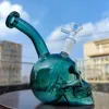 Skull Glass Bong Hookhs Recycler Dab Rigs DownStem Perc Smoke Pipe Heady Glass Water Bongs ZZ