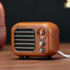 Gracze Retro Radio Bluetooth Mały głośnik Vintage Radio Portable FM Odbiornik Old Fashion Classic Walnut Wooden Tfcardaux Mp3 Player