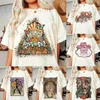 Dames T-shirt Jaren '90 Western Denim Print T-shirt Grote maten Dames Puur wit Kleding Casual Trendy Korte mouw Dames O-hals Doek Oversize T-shirts T240228