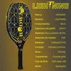 Tennisrackets HOOWAN LIGHTNING Strandtennisracket 3K PRO Koolstofvezel T700 Ruw oppervlak Superzacht Zwart EVA-kern 20MML2402