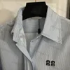 Women Shirt Designer Blouses Fashion Letter Striped Shirts Casual Button Lapel Short Shirt Jacket