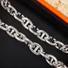 Hoge kwaliteit Varken Neus Hanger Ketting luxe Merk Designer Roestvrij staal Holle Ronde Emmer Dikke Ketting Choker Voor Vrouwen Sieraden met Doos