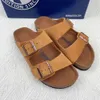 Boken Shoes 2022 Internet Celebrity Boken Style Niche External Wear Cork Sandals Women's Flat Bottomed Fashionable Genuine Leather Summer Anti Slip Sandals